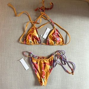Inamorata Swim Las Olas set NWT in Saffron Ink